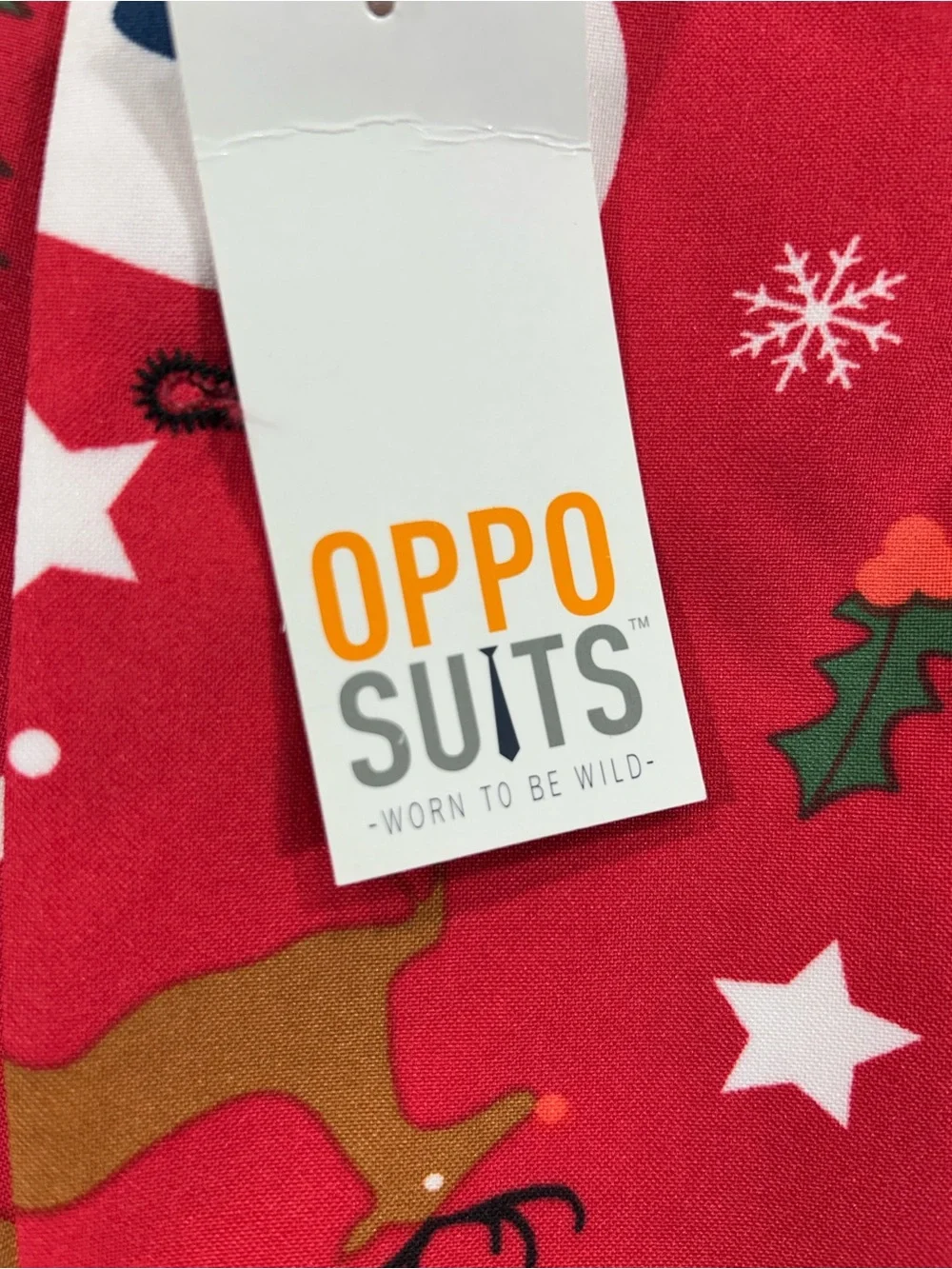 NWT OppoSuits Men’s 44 Red Christmas Snowman Reindeer Holiday Blazer